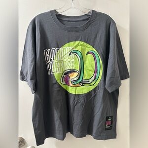Disney Gray Short Sleeve Tee with Green and Purple Design